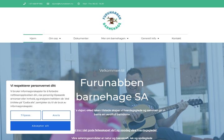 Screenshot of furunabben-barnehage.no
