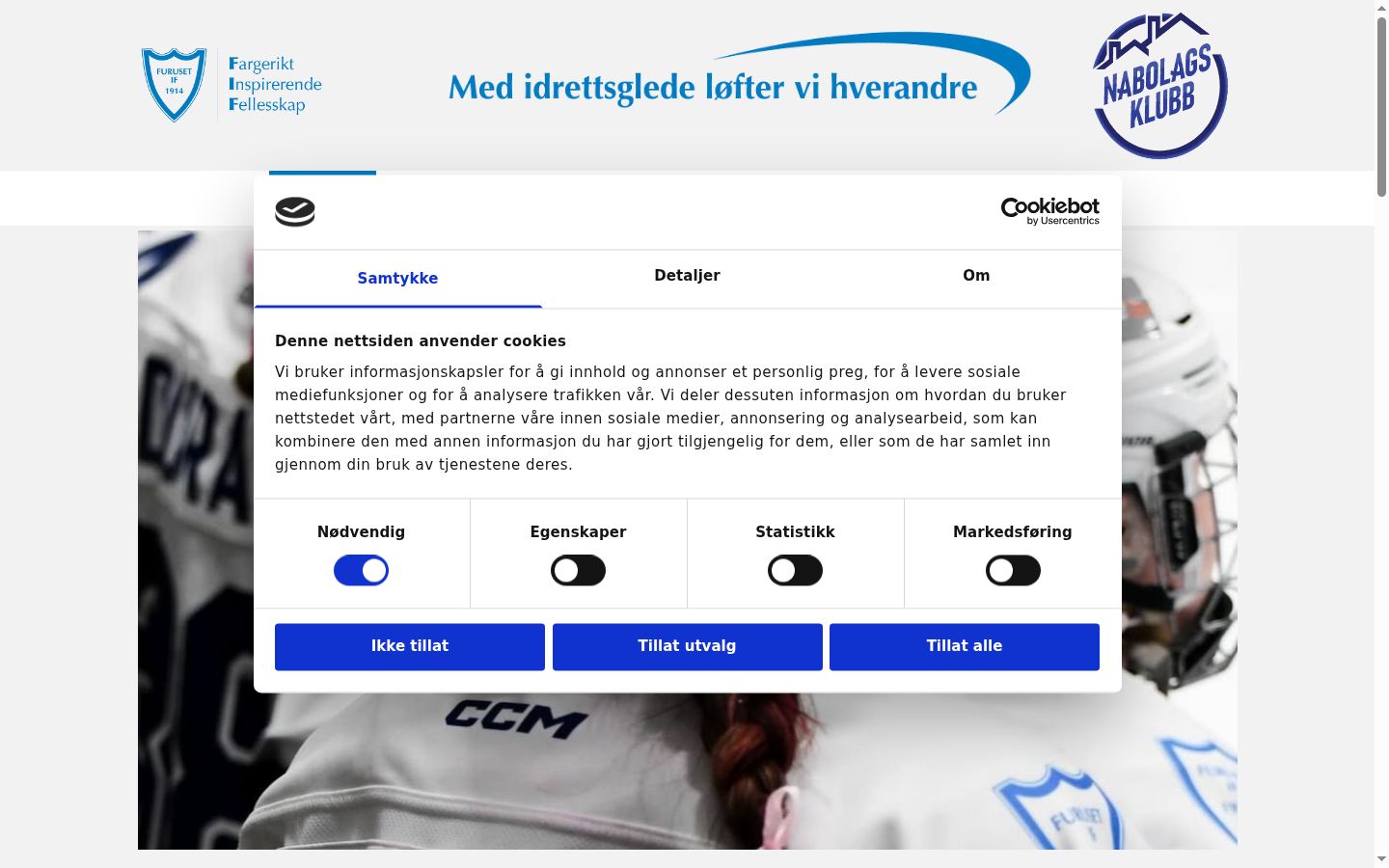 Posnetek zaslona pasice za privolitev, prikazane pred kakršno koli interakcijo