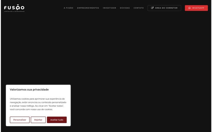 Screenshot of fusaoconstrutora.com.br