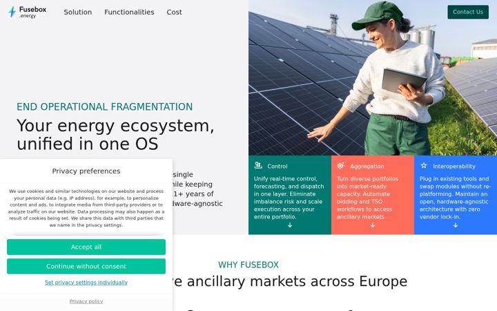 Screenshot of fusebox.energy