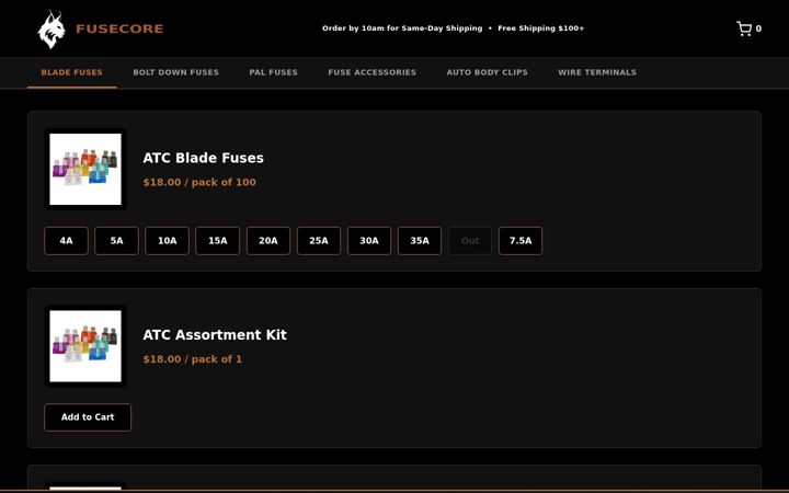 Screenshot of fusecore.us
