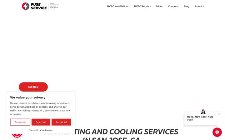 Screenshot of fusehvac.com