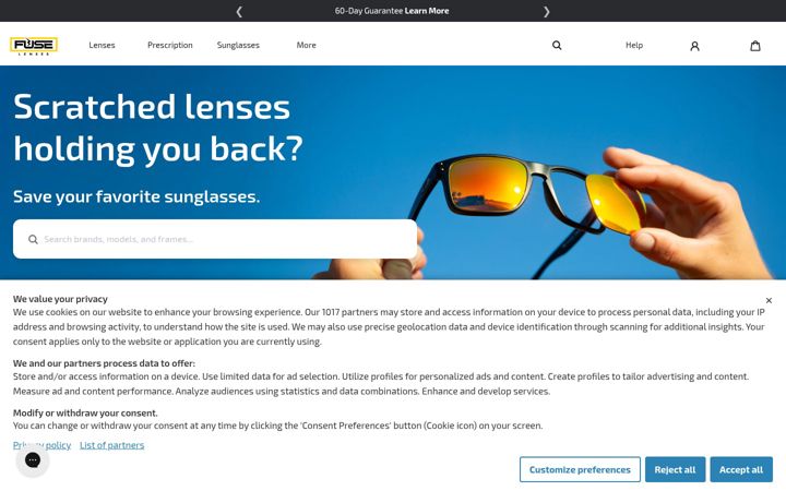 Screenshot of fuselenses.com