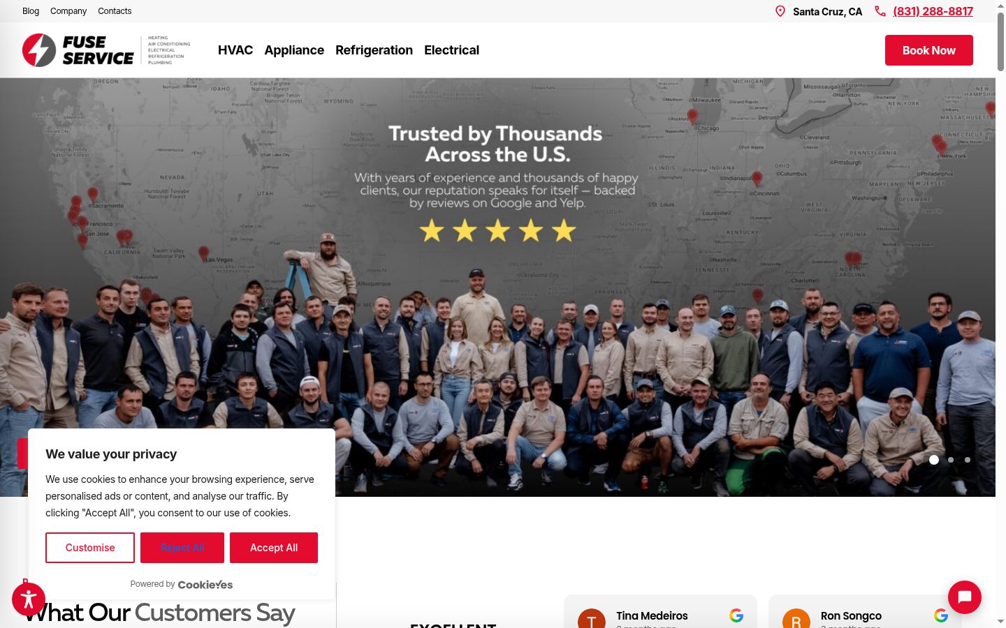 Screenshot del banner di consenso mostrato prima di qualsiasi interazione