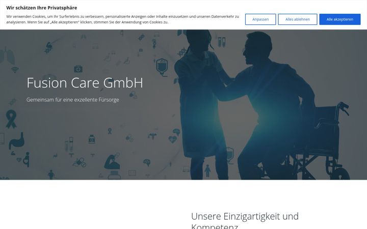 Skærmbillede af fusion-care.de