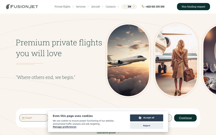 Screenshot of fusion-jet.com