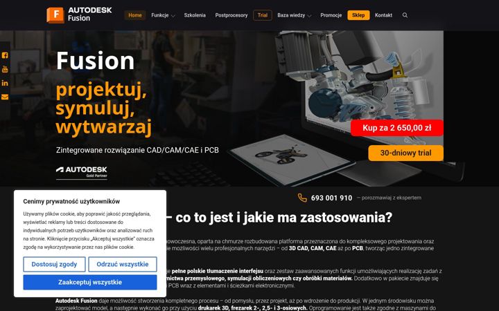 Screenshot of fusion360.net.pl