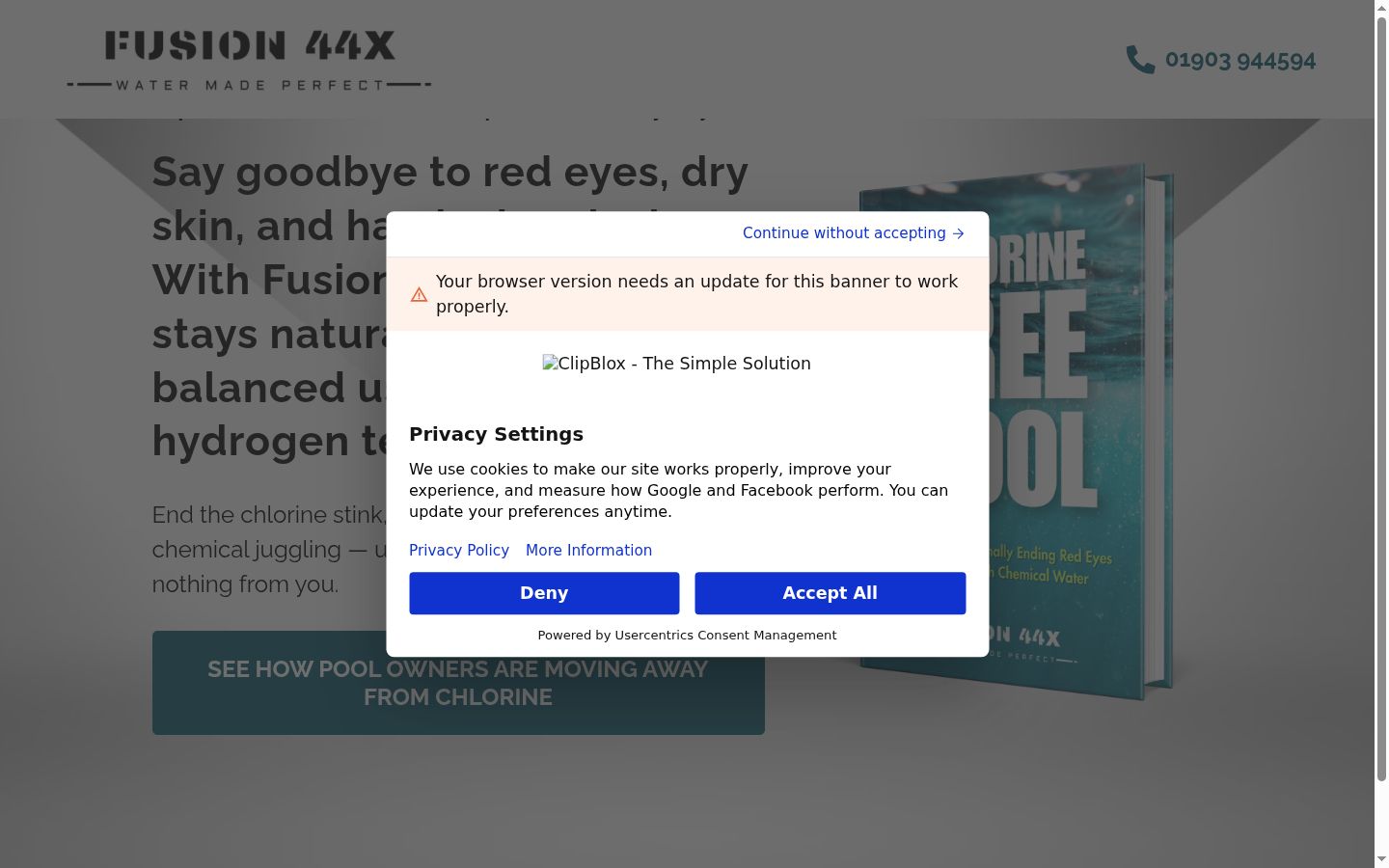 Screenshot of the consent banner shown before any interaction