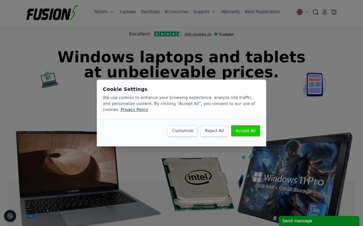 Screenshot of fusion5store.com