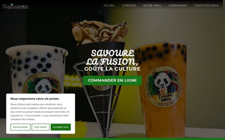 Screenshot of fusionboba.ca