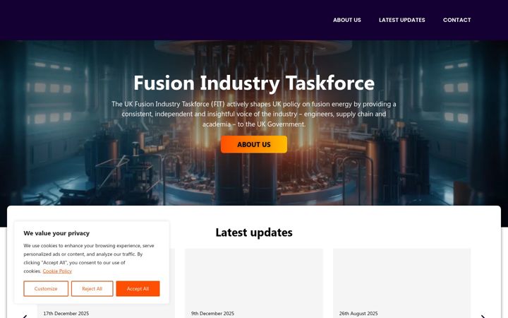 Screenshot of fusionindustrytaskforce.co.uk