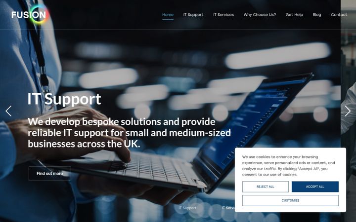 Screenshot of fusionit.uk