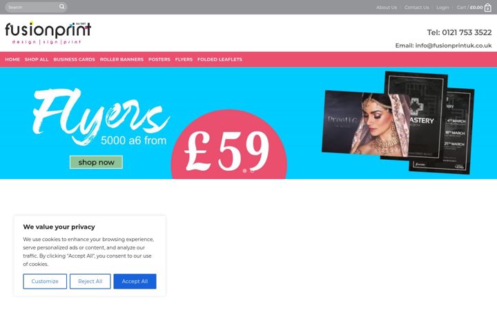Screenshot of fusionprintuk.co.uk