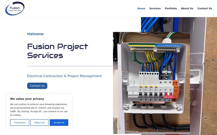 Screenshot of fusionprojectservices.co.uk