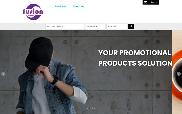 Screenshot of fusionpromosllc.com