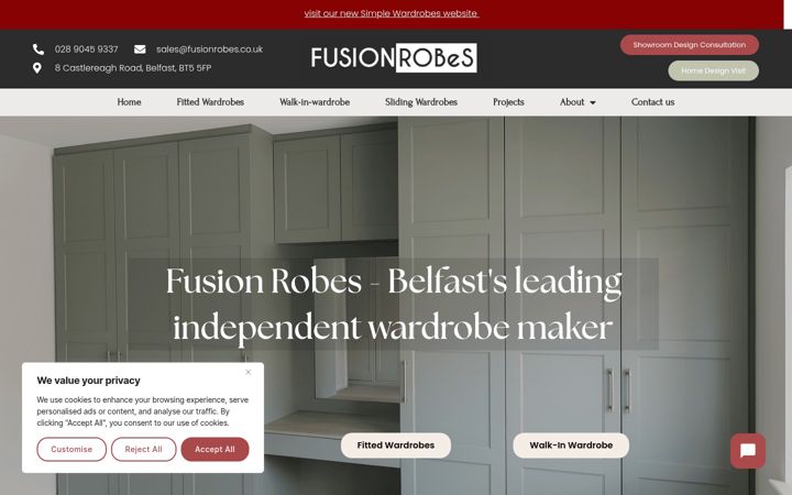 Screenshot of fusionrobes.co.uk