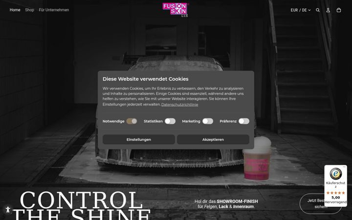 Screenshot of fusionskin.de