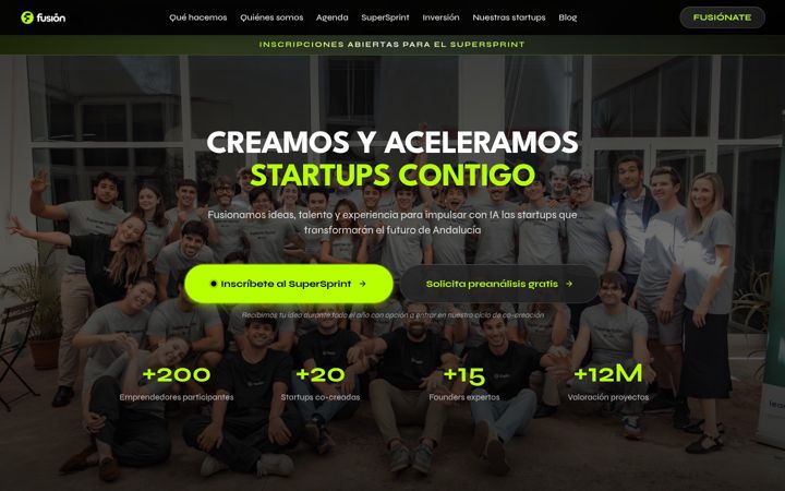 Screenshot of fusionstartups.com