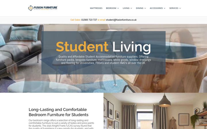 Screenshot of fusionstudentliving.co.uk