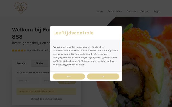 Screenshot of fusionsushi888.nl
