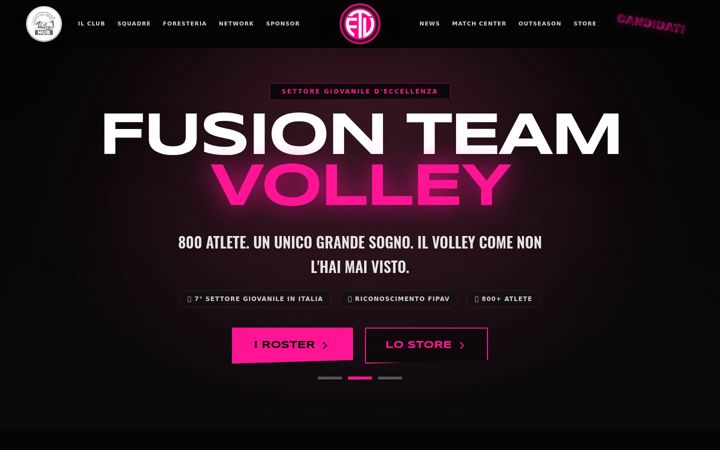 Ekrano kopija fusionteamvolley.it