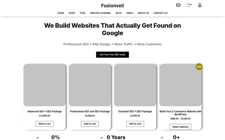 Screenshot of fusionveil.com