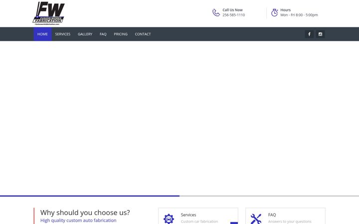 Screenshot of fusionworksfabrication.com