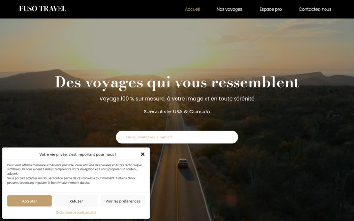 Screenshot of fusotravel.com