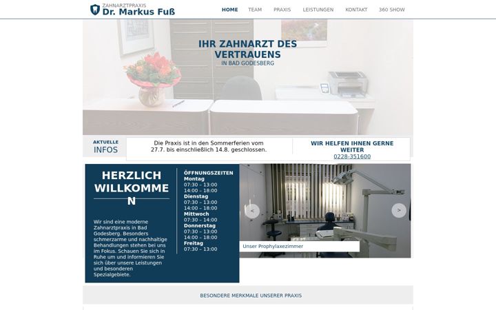 Screenshot of fuss-zahnarztpraxis.de