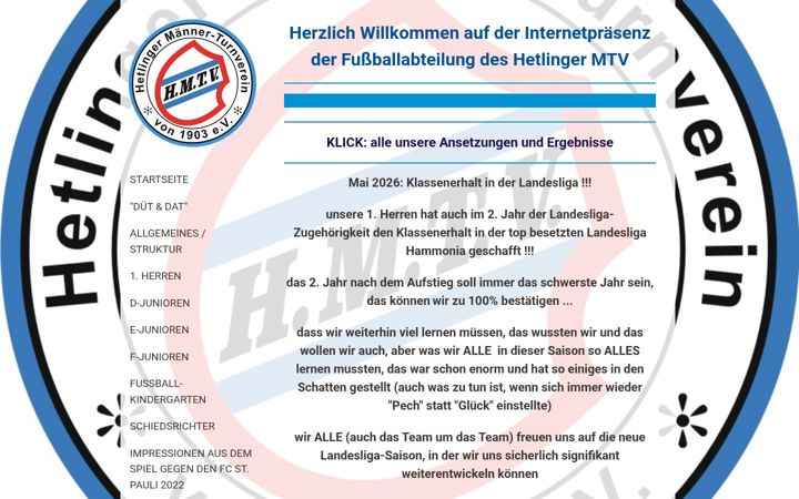 Screenshot of fussball-hetlingen.de