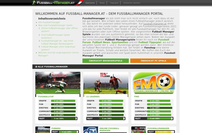 Screenshot of fussball-manager.at