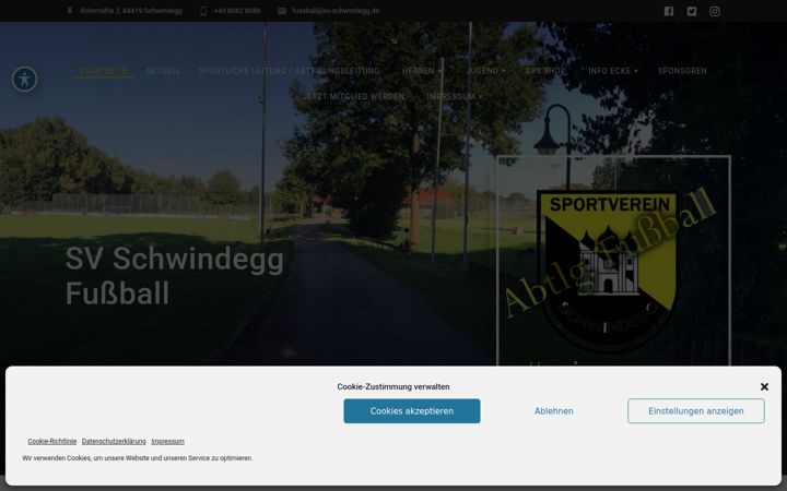 Screenshot of fussball-sv-schwindegg.eu