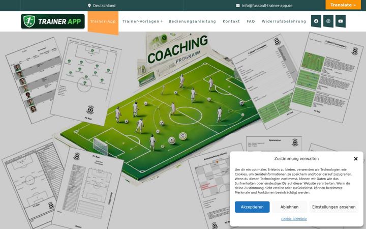Screenshot of fussball-trainer-app.de