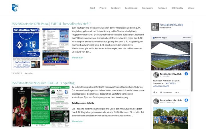 Screenshot of fussballarchiv.net