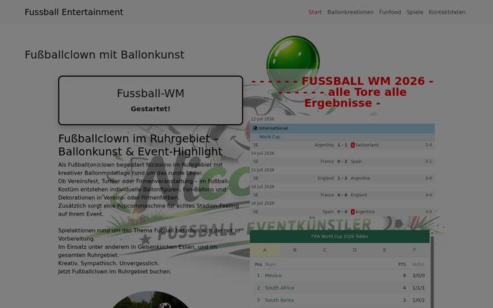 Posnetek zaslona fussballclown.de