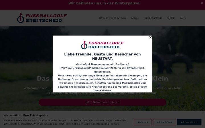 Screenshot of fussballgolf-breitscheid.de