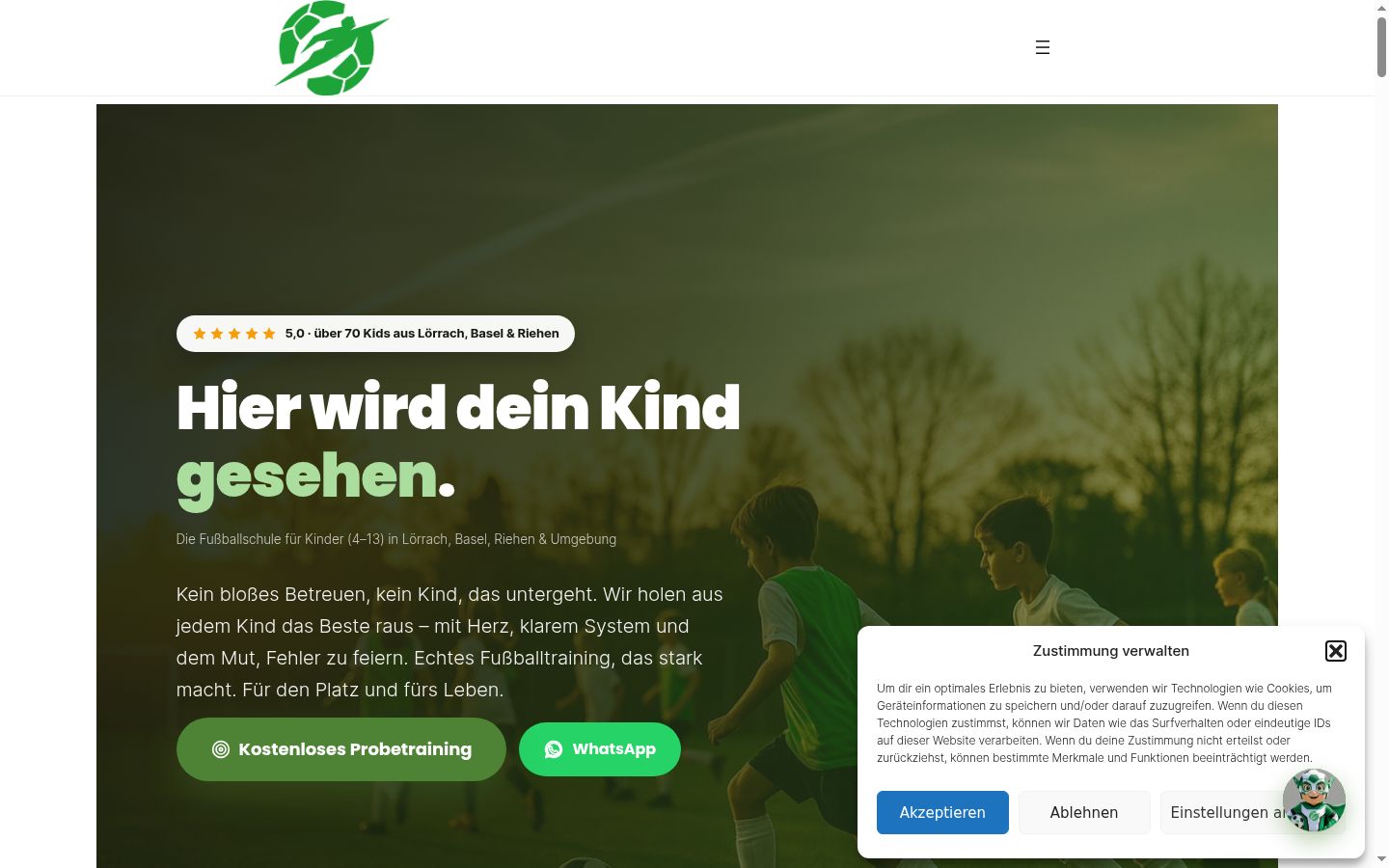 Screenshot van de toestemmingsbanner zoals getoond vóór enige interactie