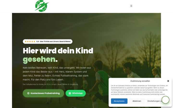 Screenshot of fussballhelden-loerrach.de