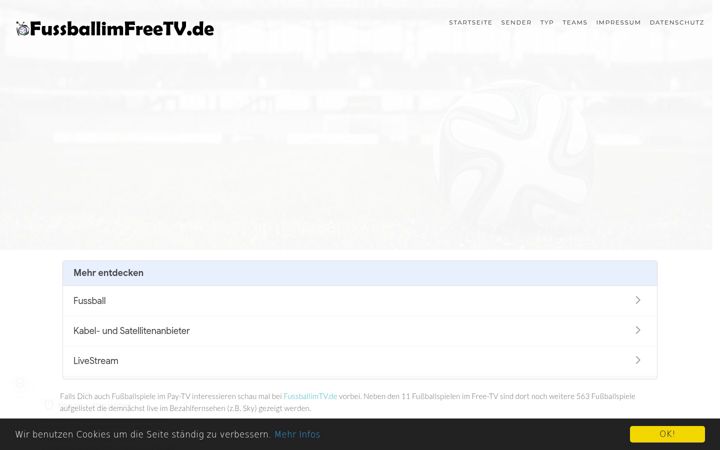 Posnetek zaslona fussballimfreetv.de