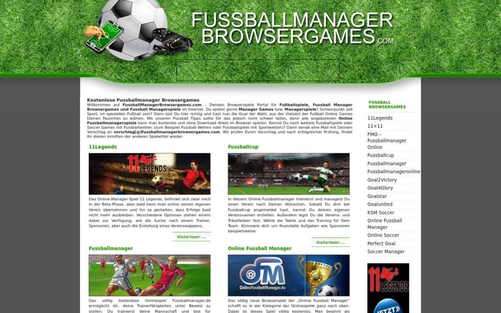Screenshot of fussballmanagerbrowsergames.com