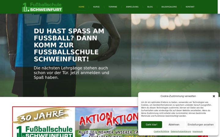 Screenshot of fussballschule-schweinfurt.de