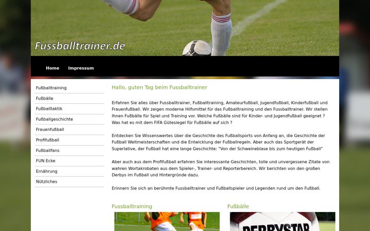 Screenshot of fussballtrainer.de