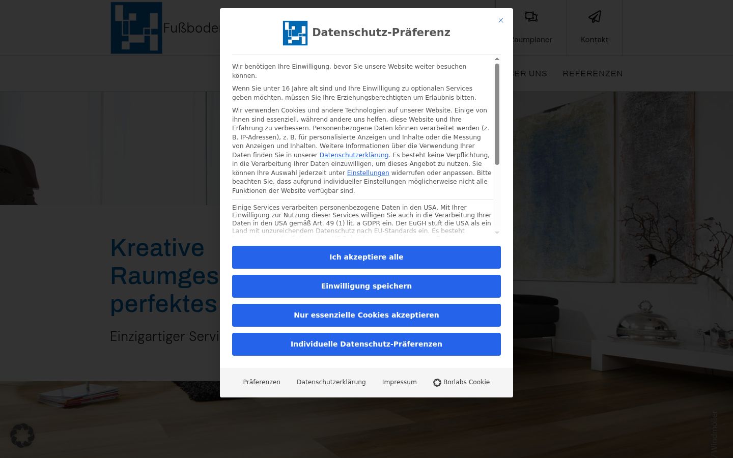 Zrzut ekranu banera zgody wyświetlanego przed jakąkolwiek interakcją