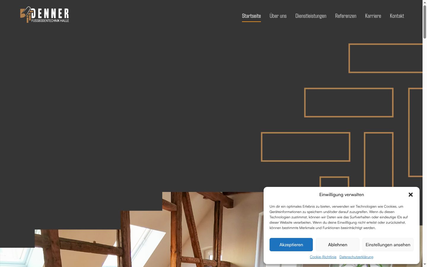 Screenshot des Einwilligungsbanners vor jeglicher Interaktion