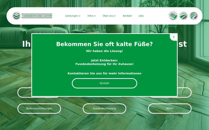 Screenshot of fussbodentechnik-kastorf.de