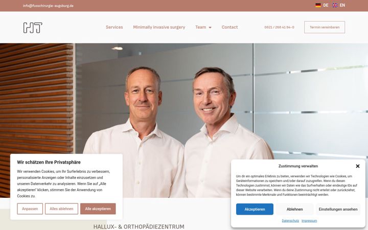 Screenshot of fusschirurgie-augsburg.de