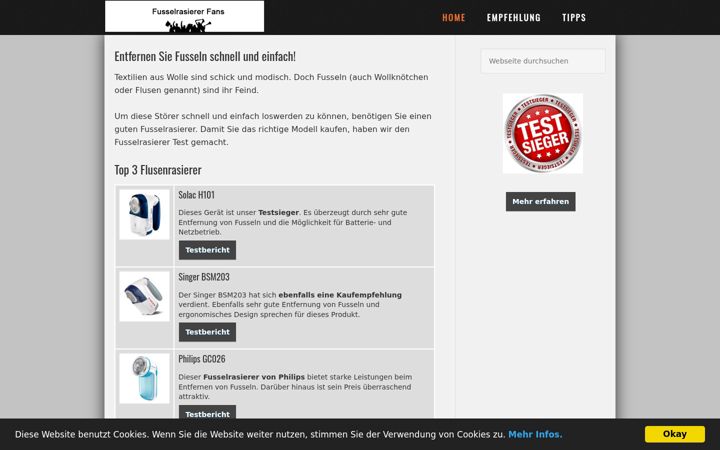 Screenshot of fusselrasiererfans.de