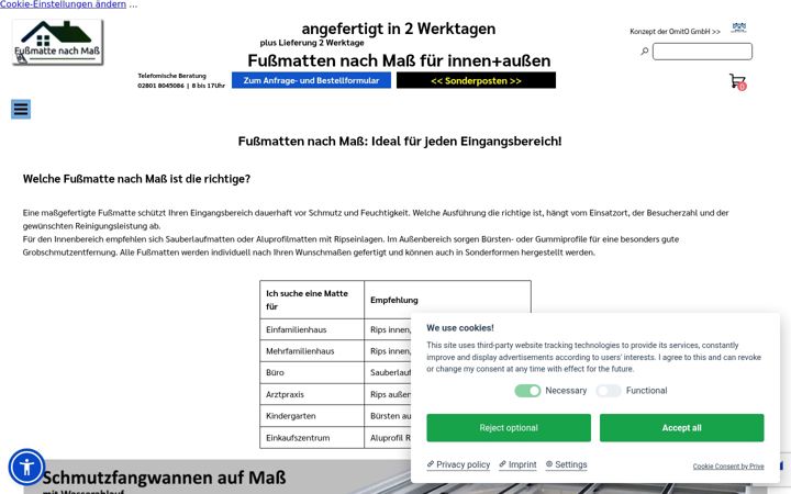 Screenshot of fussmatten-nach-mass.eu