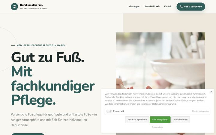 Zrzut ekranu fusspflege-haren.de