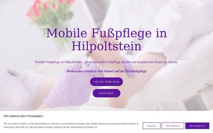 Snímek obrazovky fusspflege-hilpoltstein.de